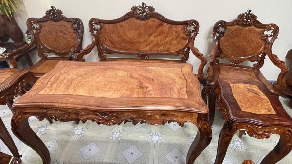 Bộ Bàn Ghế Louis Nu Gỗ Cẩm Lai 9 Món – Kiệt Tác Nội Thất Đẳng Cấp