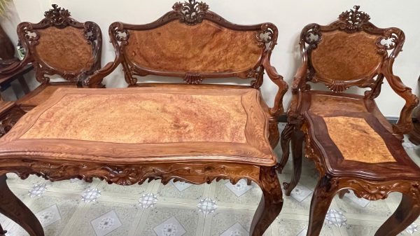 Bộ Bàn Ghế Louis Nu Gỗ Cẩm Lai 9 Món – Kiệt Tác Nội Thất Đẳng Cấp