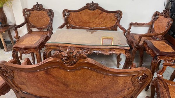 Bộ Bàn Ghế Louis Nu Gỗ Cẩm Lai 9 Món – Kiệt Tác Nội Thất Đẳng Cấp