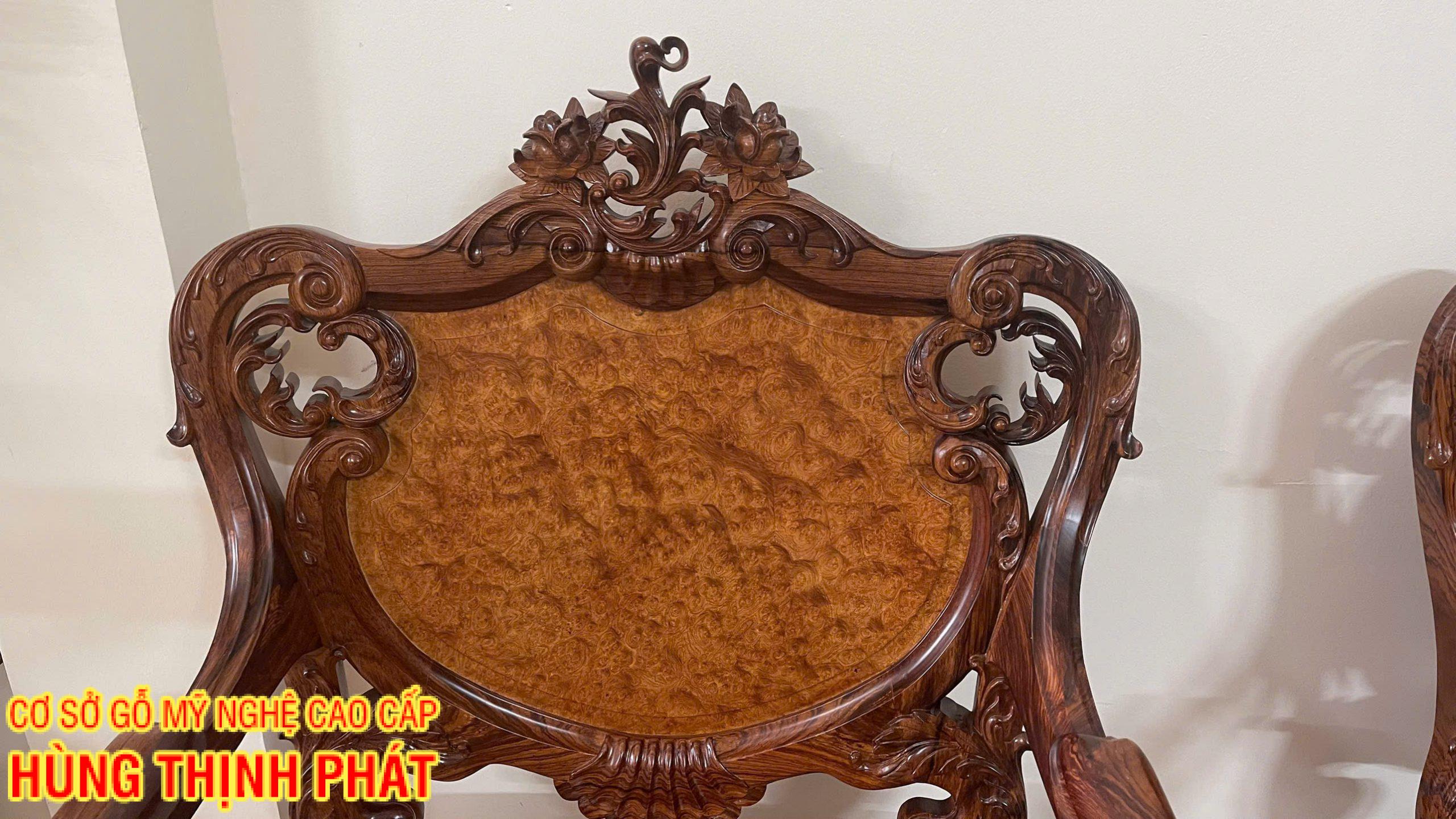 Bộ Bàn Ghế Louis Nu Gỗ Cẩm Lai 9 Món – Kiệt Tác Nội Thất Đẳng Cấp