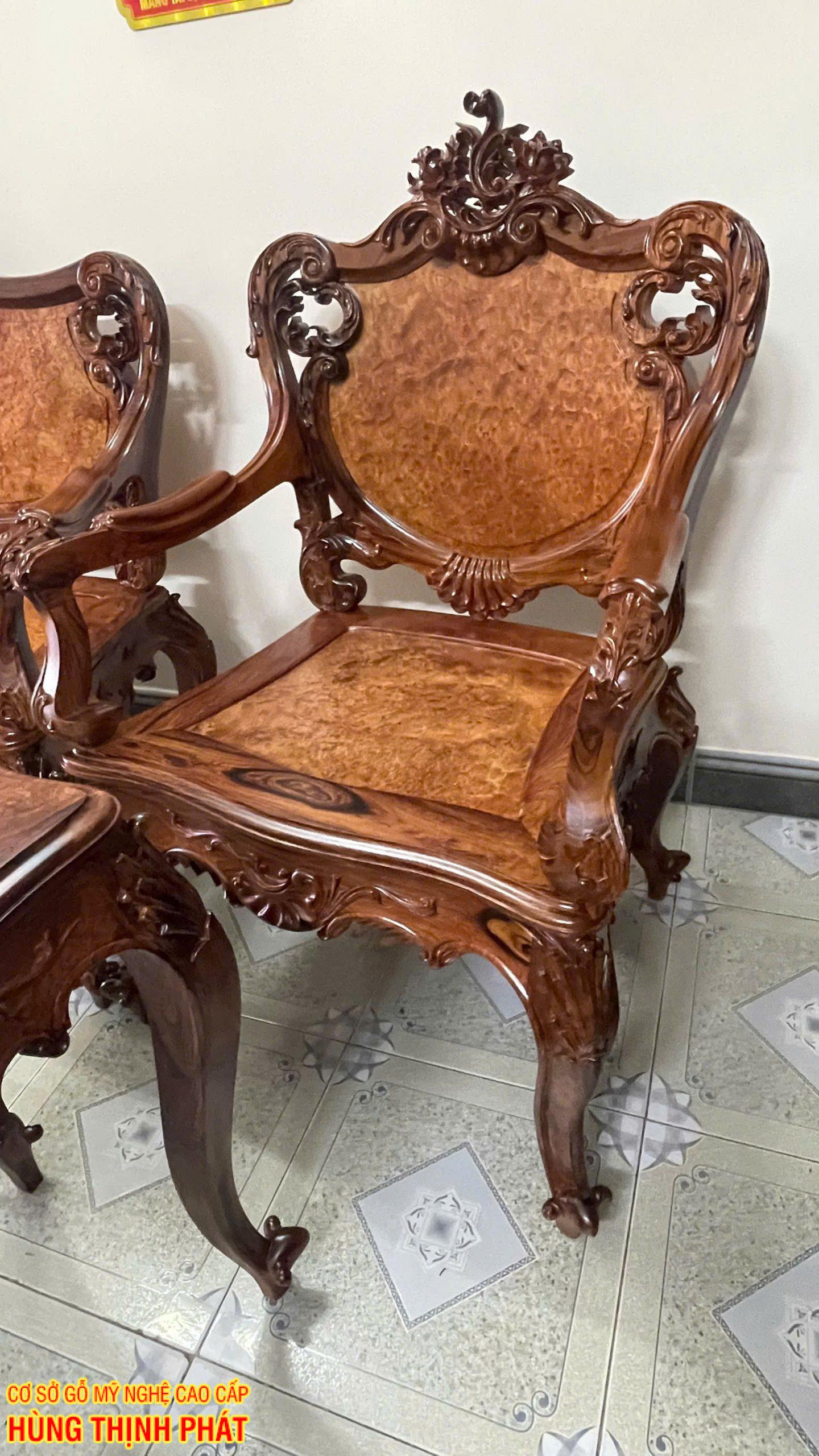 Bộ Bàn Ghế Louis Nu Gỗ Cẩm Lai 9 Món – Kiệt Tác Nội Thất Đẳng Cấp