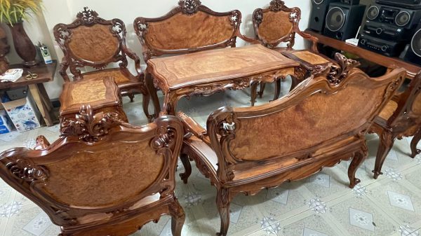 Bộ Bàn Ghế Louis Nu Gỗ Cẩm Lai 9 Món – Kiệt Tác Nội Thất Đẳng Cấp