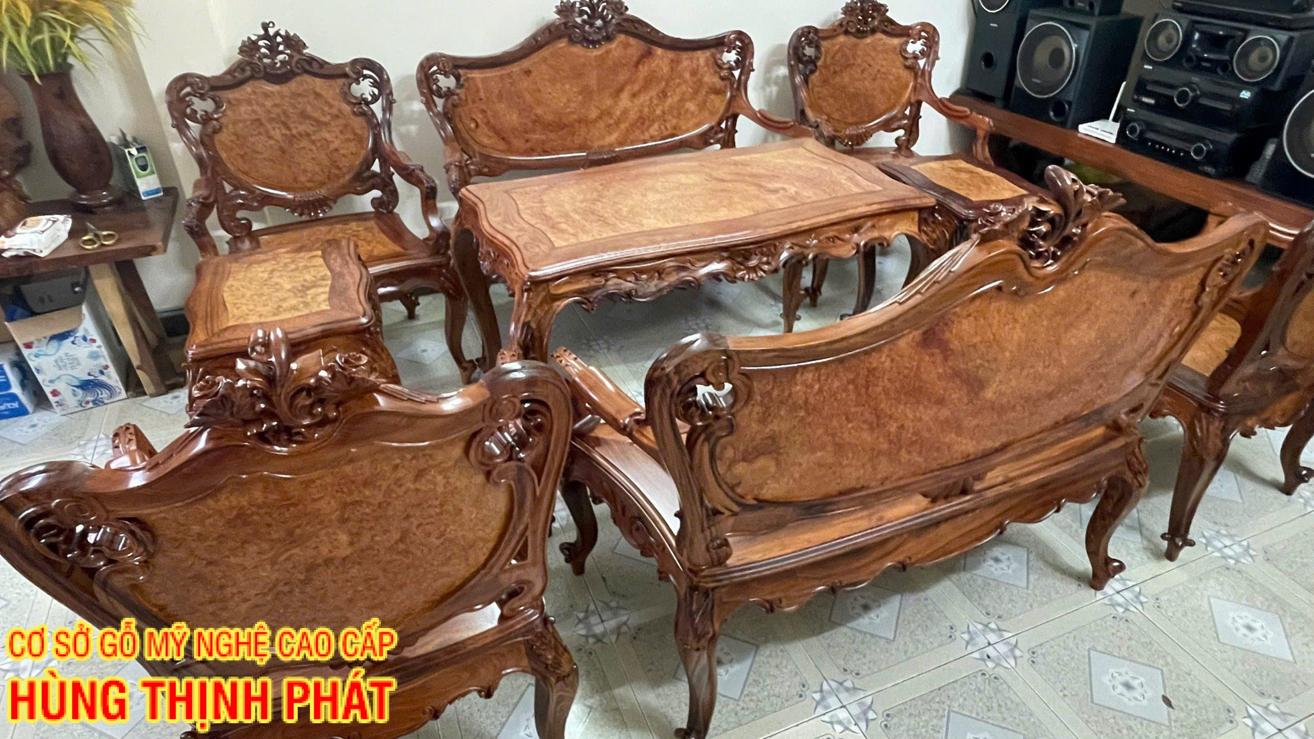 Bộ Bàn Ghế Louis Nu Gỗ Cẩm Lai 9 Món – Kiệt Tác Nội Thất Đẳng Cấp