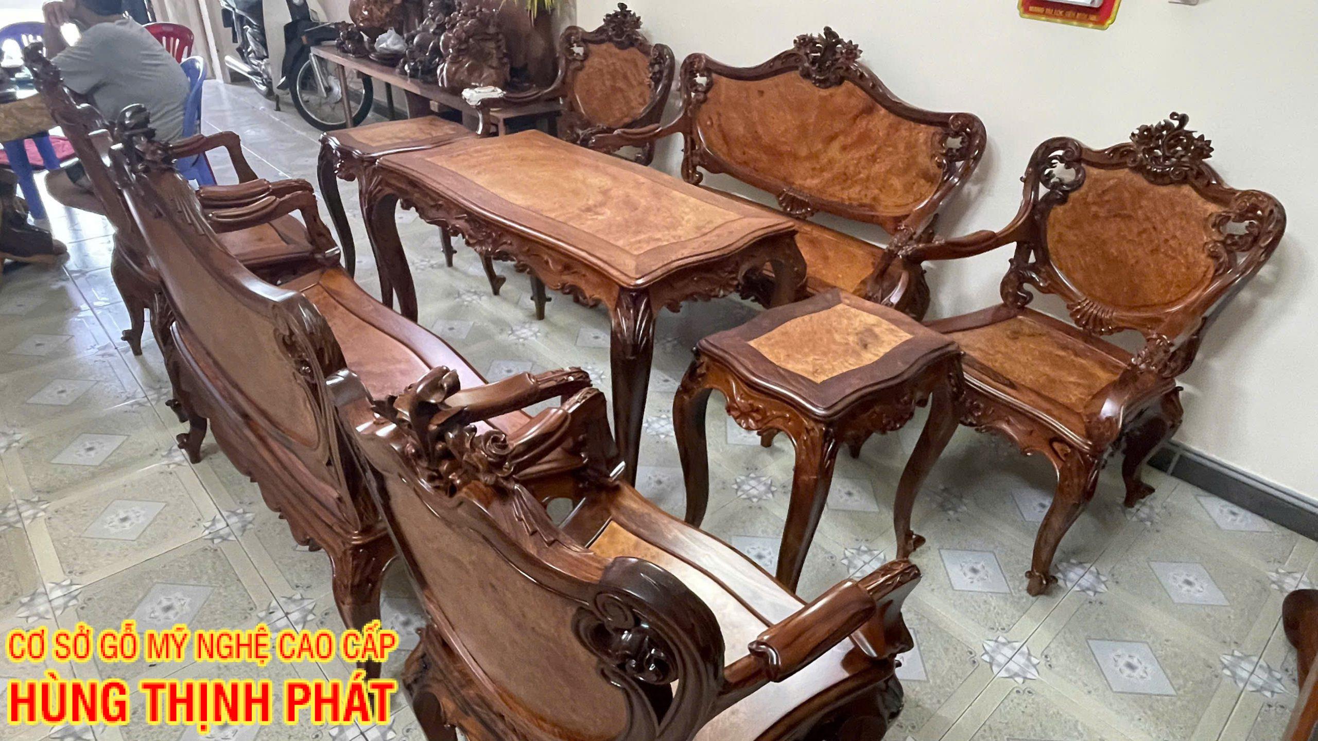 Bộ Bàn Ghế Louis Nu Gỗ Cẩm Lai 9 Món – Kiệt Tác Nội Thất Đẳng Cấp