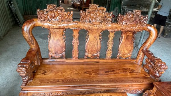 Bộ Bàn Ghế Phòng Khách Tay 12 – 6 Món Gỗ Cẩm Lai Đẹp Sang Trọng Cho Không Gian Từ 15–20m²