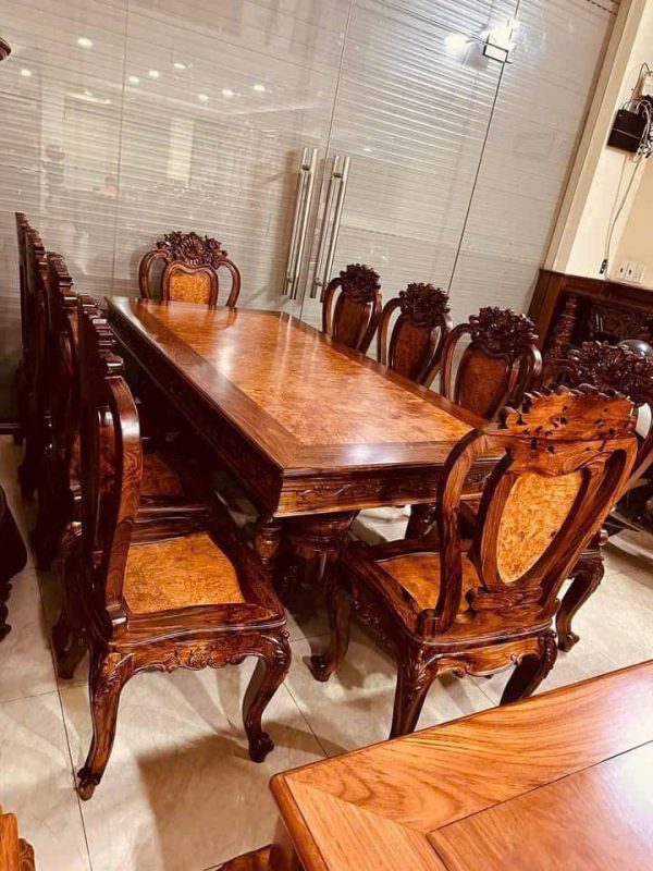 Bàn Ghế Ăn Gỗ Cẩm Lai Nu – Tuyệt Tác Nhật Bản Cho Không Gian Bếp Việt