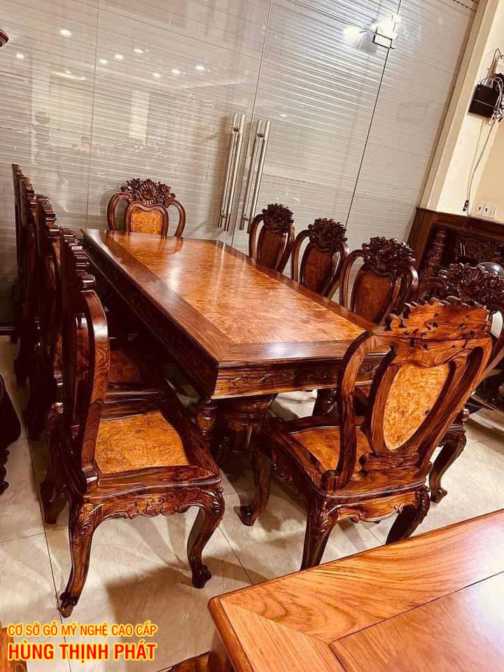 Bàn Ghế Ăn Gỗ Cẩm Lai Nu – Tuyệt Tác Nhật Bản Cho Không Gian Bếp Việt