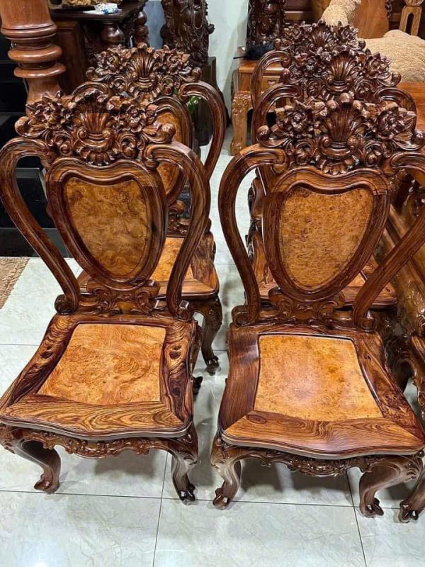 Bàn Ghế Ăn Gỗ Cẩm Lai Nu – Tuyệt Tác Nhật Bản Cho Không Gian Bếp Việt