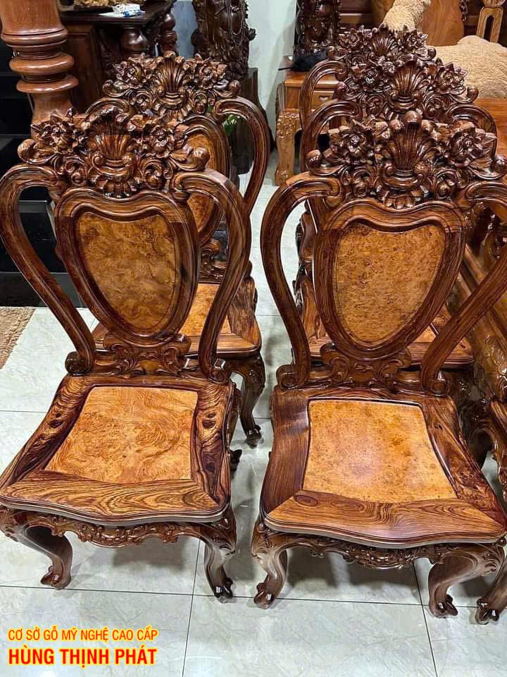 Bàn Ghế Ăn Gỗ Cẩm Lai Nu – Tuyệt Tác Nhật Bản Cho Không Gian Bếp Việt