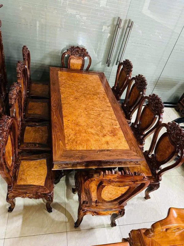 Bàn Ghế Ăn Gỗ Cẩm Lai Nu – Tuyệt Tác Nhật Bản Cho Không Gian Bếp Việt