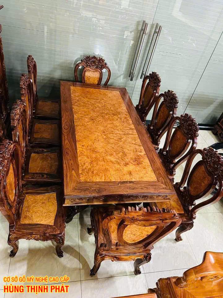 Bàn Ghế Ăn Gỗ Cẩm Lai Nu – Tuyệt Tác Nhật Bản Cho Không Gian Bếp Việt