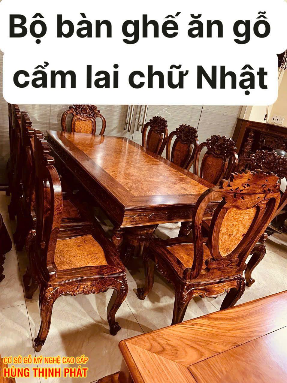 Bàn Ghế Ăn Gỗ Cẩm Lai Nu – Tuyệt Tác Nhật Bản Cho Không Gian Bếp Việt