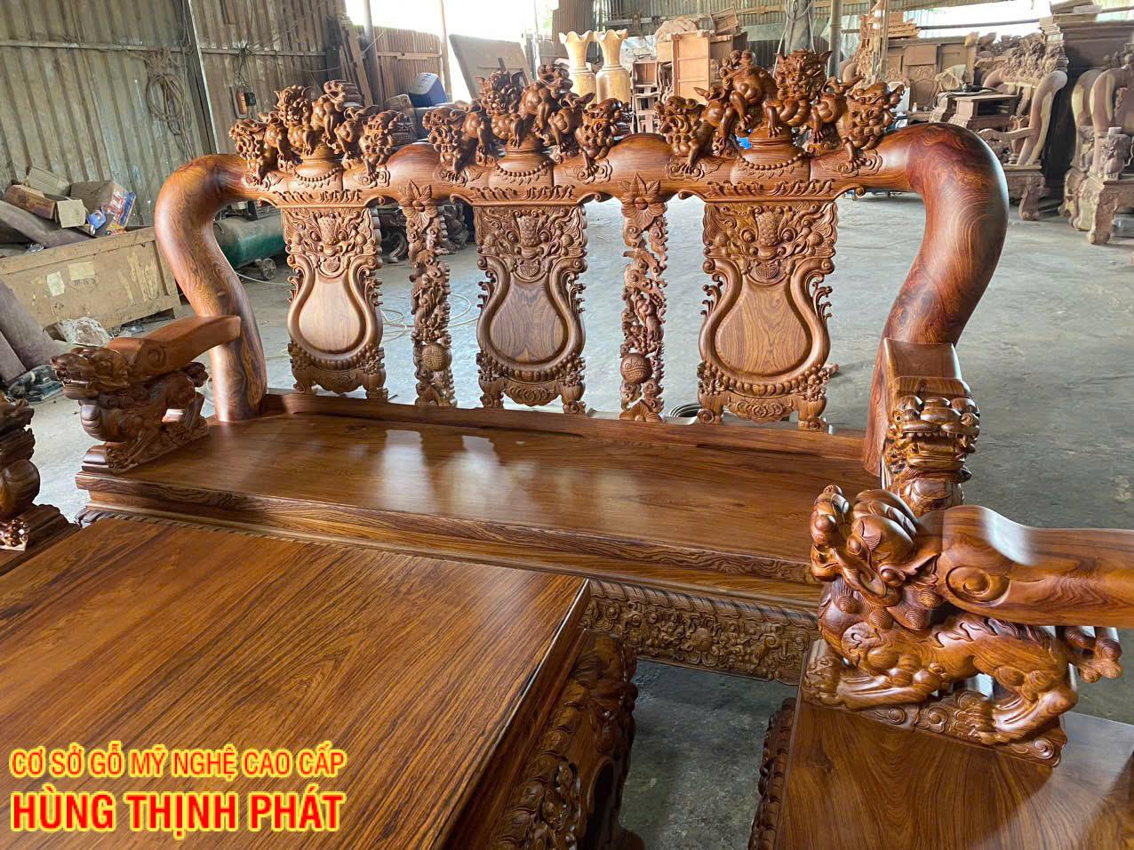 Bàn Ghế Gỗ Cẩm Lai Campuchia – Kiệt Tác Nghệ Thuật Tay Cột 16 Đẳng Cấp