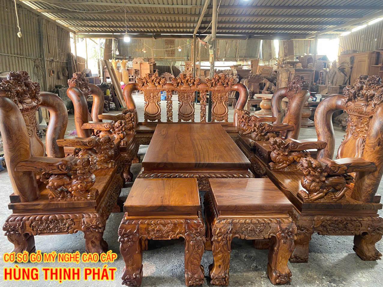 Bàn Ghế Gỗ Cẩm Lai Campuchia – Kiệt Tác Nghệ Thuật Tay Cột 16 Đẳng Cấp