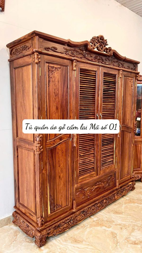 Tủ Quần Áo Gỗ Cẩm Lai – Tuyệt Phẩm Nội Thất Đẳng Cấp Vĩnh Cửu