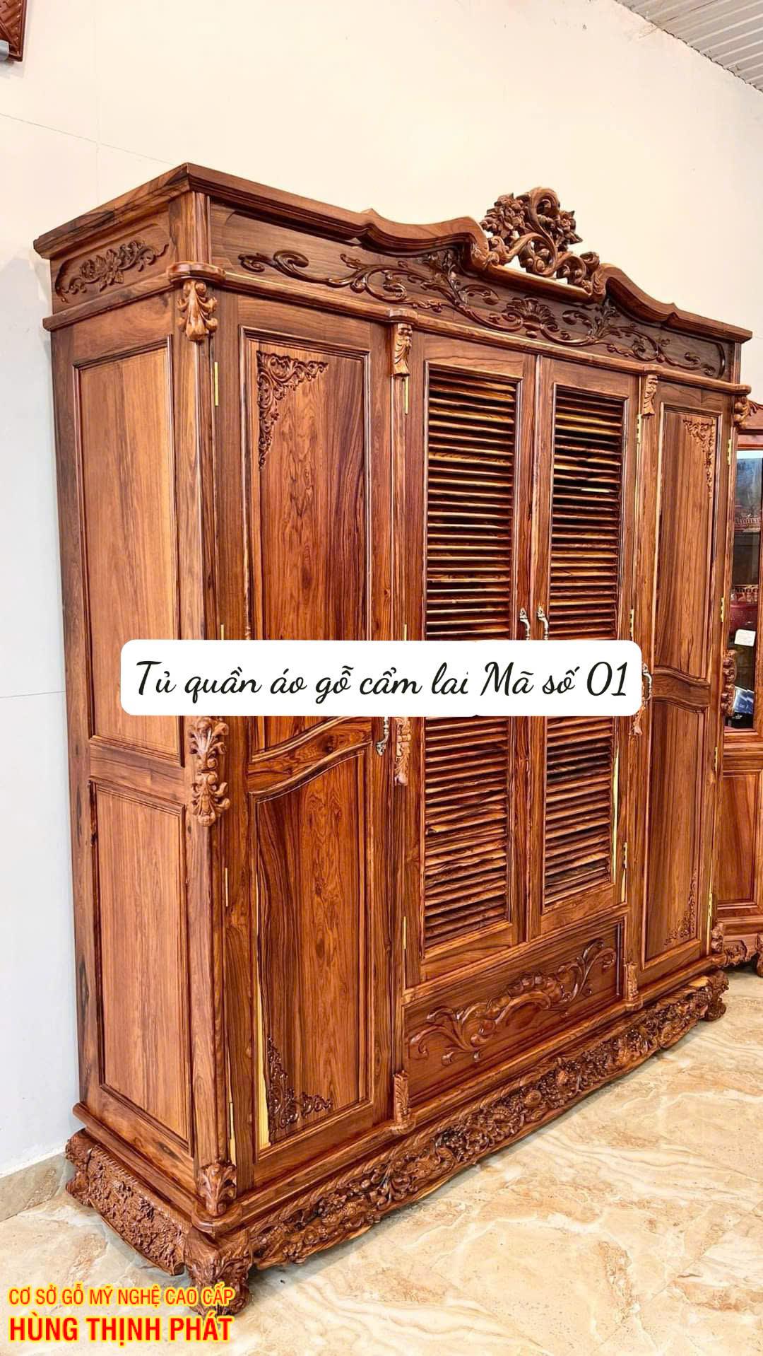 Tủ Quần Áo Gỗ Cẩm Lai – Tuyệt Phẩm Nội Thất Đẳng Cấp Vĩnh Cửu