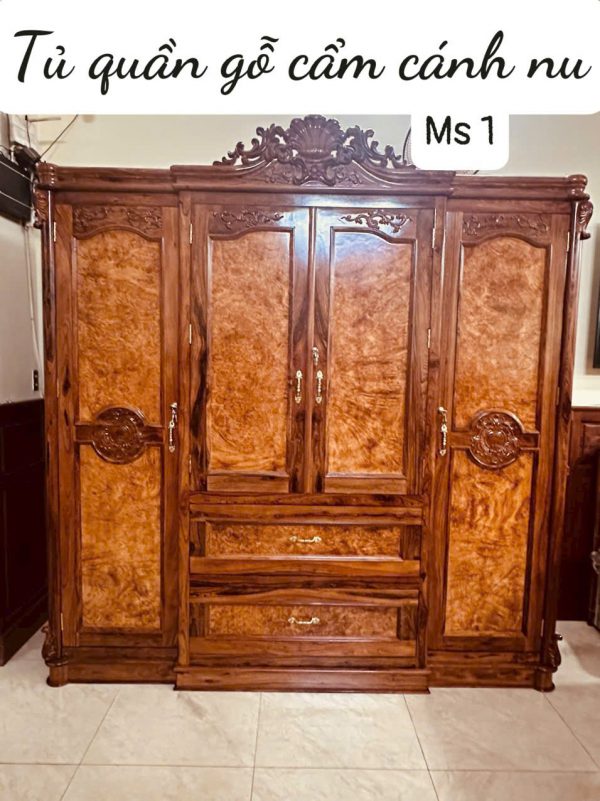 Tủ Quần Áo Gỗ Cẩm Lai – Tuyệt Phẩm Nội Thất Đẳng Cấp Vĩnh Cửu