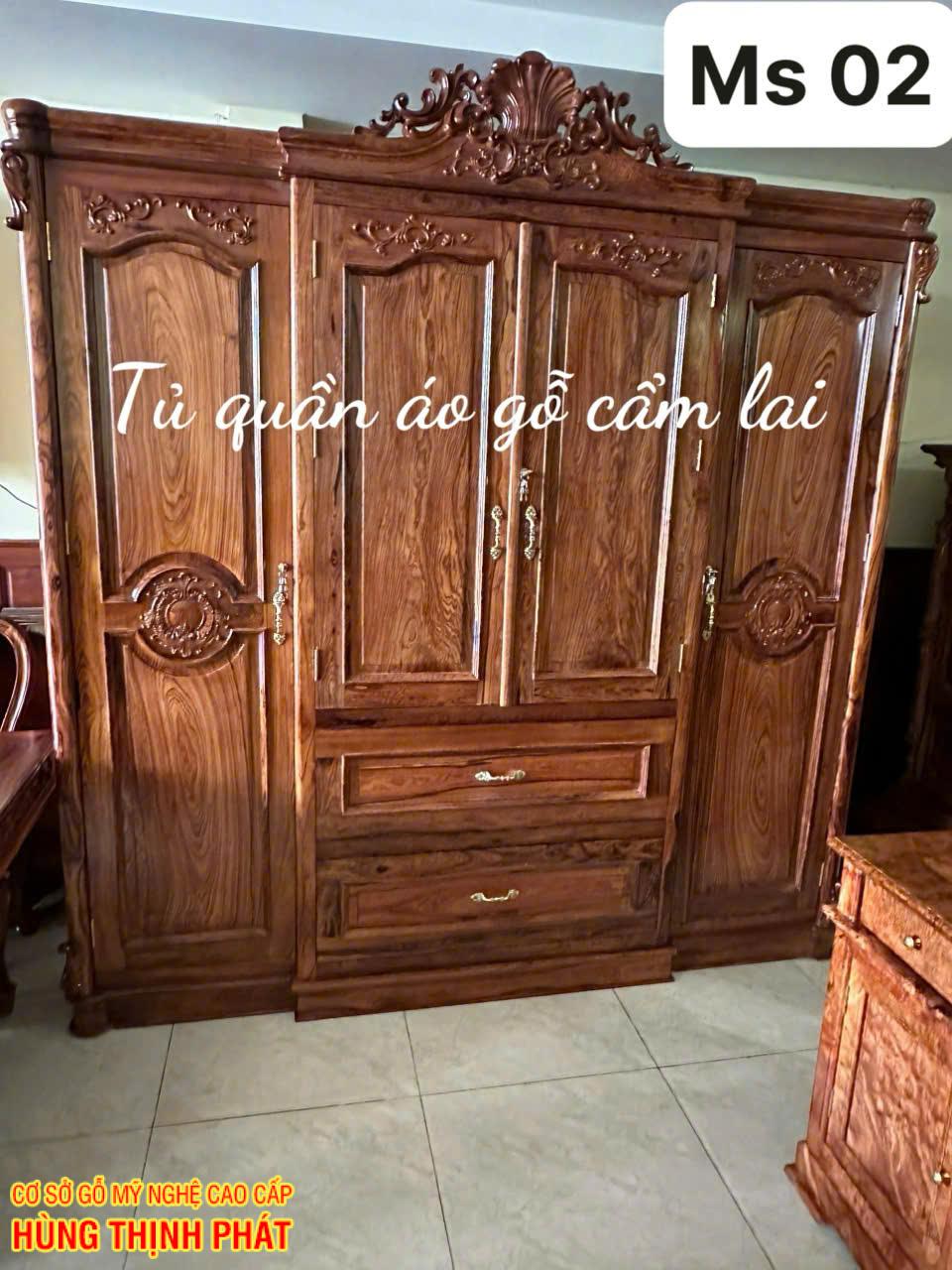 Tủ Quần Áo Gỗ Cẩm Lai – Tuyệt Phẩm Nội Thất Đẳng Cấp Vĩnh Cửu