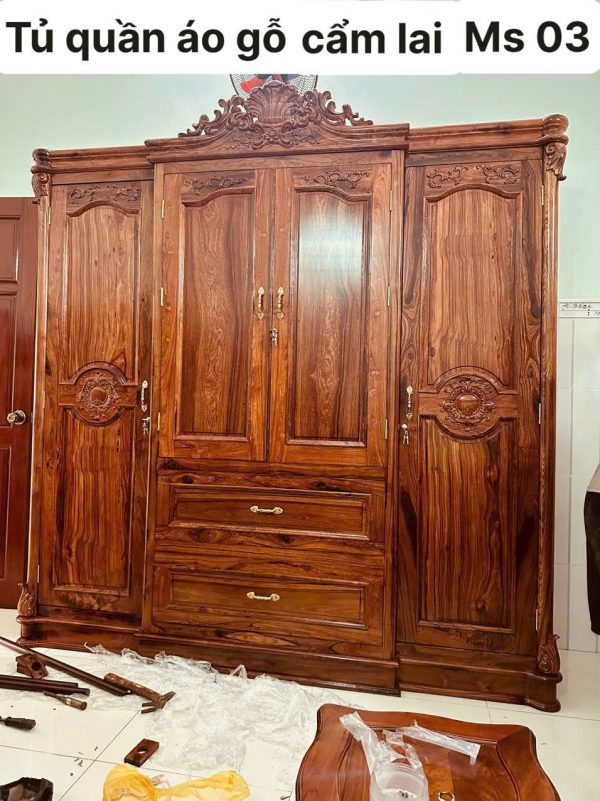 Tủ Quần Áo Gỗ Cẩm Lai – Tuyệt Phẩm Nội Thất Đẳng Cấp Vĩnh Cửu