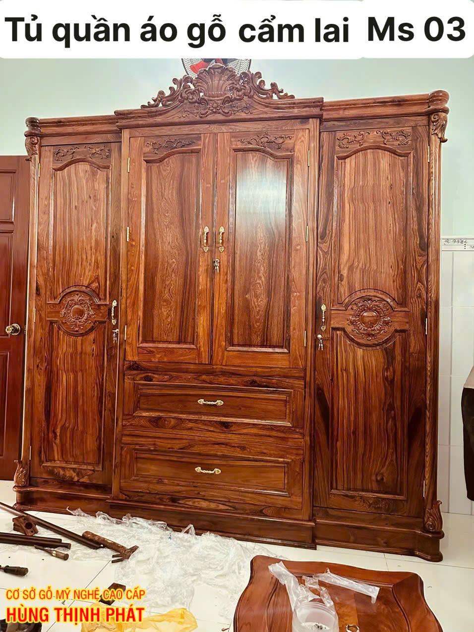 Tủ Quần Áo Gỗ Cẩm Lai – Tuyệt Phẩm Nội Thất Đẳng Cấp Vĩnh Cửu