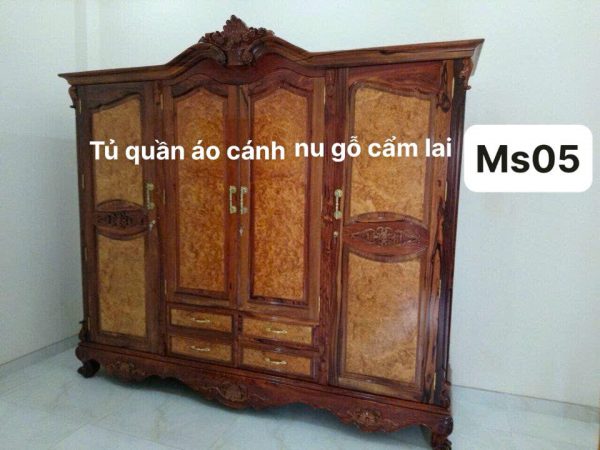 Tủ Quần Áo Gỗ Cẩm Lai – Tuyệt Phẩm Nội Thất Đẳng Cấp Vĩnh Cửu