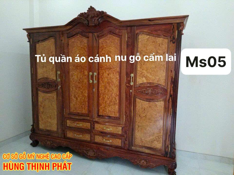 Tủ Quần Áo Gỗ Cẩm Lai – Tuyệt Phẩm Nội Thất Đẳng Cấp Vĩnh Cửu