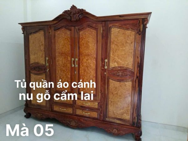Tủ Quần Áo Gỗ Cẩm Lai – Tuyệt Phẩm Nội Thất Đẳng Cấp Vĩnh Cửu